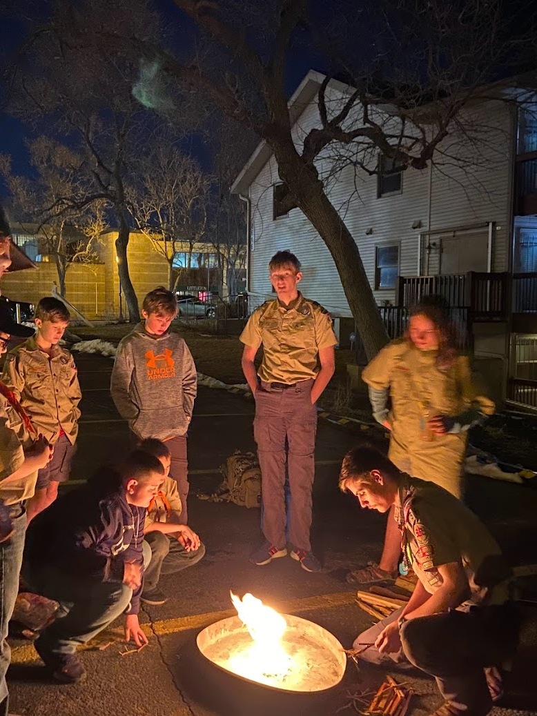 Scouts learning how to start a fire